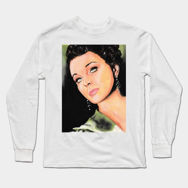 Vivien Leigh Long Sleeve T-Shirt by Svetlana Pelin